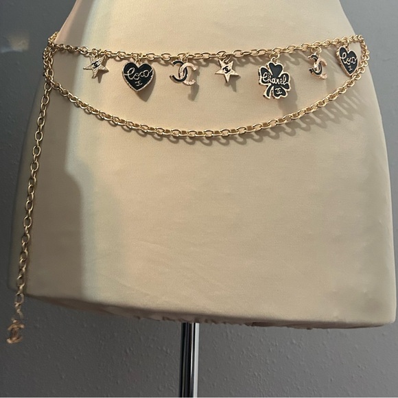 Gold Chain Belt with CC Charms - Picture 1 of 4